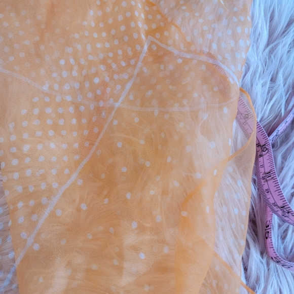Vintage Sheer Sqaure Nylon Scarf Polka-dots - Picture 5 of 6
